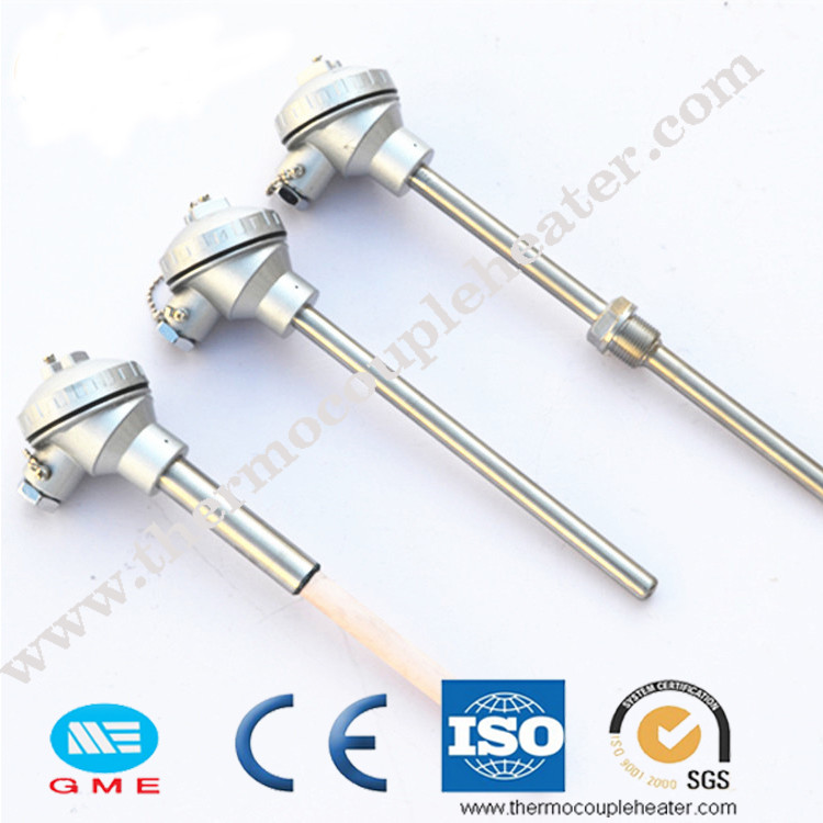 Sheathed Industrial Thermocouple Rtd Type K J Ss304 Ss316 For Glass Industry