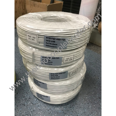PFA Изолированный RTD кабель стекловолокно Плетённый щит PT100 Wire FEP Jacket RTD кабель