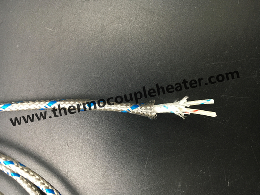 Удлинительный кабель термопары изоляции стеклоткани 24AWG с сеткой нержавеющей стали