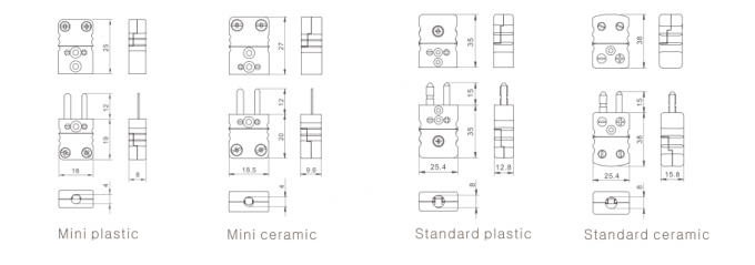 Дж печатает стандартные компоненты термопары соединителей термопары с держателем провода металла